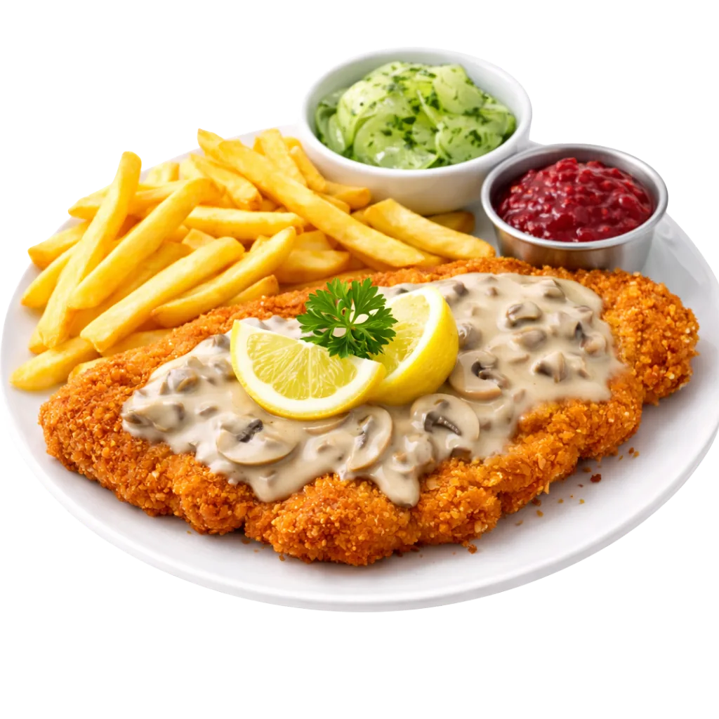 Schnitzel mit Champignonsauce